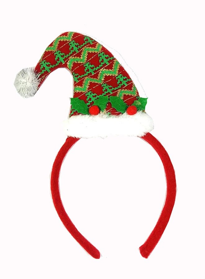 Evisha 2 Pcs Reindeer and Santa Cap Shape Hairbands for Christmas Christmas Costume (Red) - Image 2